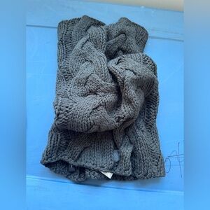 French Connection Charcoal cable Knit tube style scarf